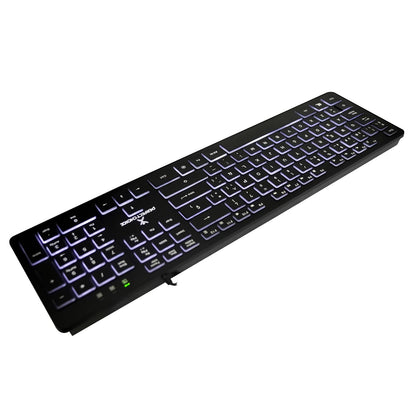 PERFECTCHOICE Teclado alámbrico Slim con iluminación Silencioso Backlight