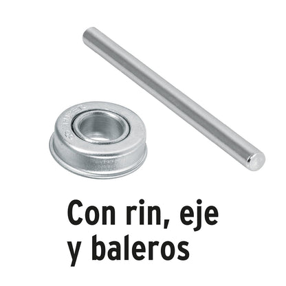Truper RN-X, Llanta imponchable, 16" con rin, eje y baleros para carretilla