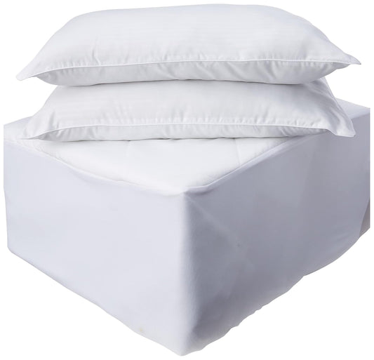 Spring Air Paquete de Protector y Almohada 100% Microfibra de Poliester - King Size