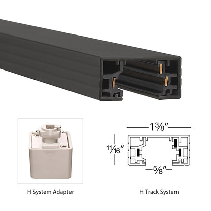 WAC Lighting H Track conector de pista flexible, Conector "L", izquierdo, Negro