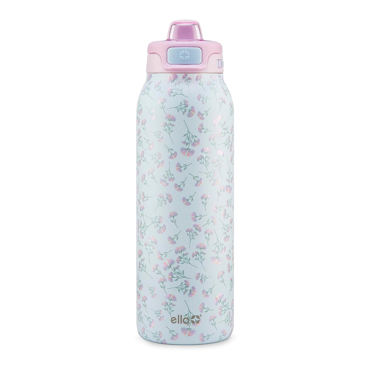 Ello Pop & Fill Botella Térmica de Acero Inoxidable - 32 onzas - Serene Blooms