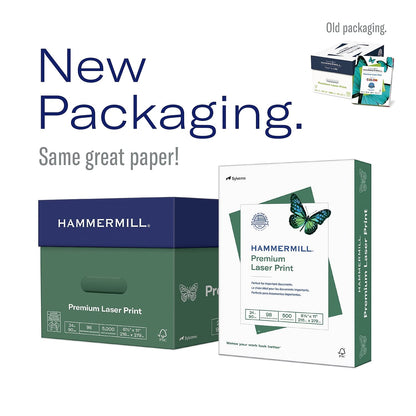 Hammermill - Papel para impresora (impresión láser de alta calidad, 10,9 kg, 8,5 x 14, 1 resma (500 hojas), 98 brillante, fabricado en los Estados Unidos, 104612