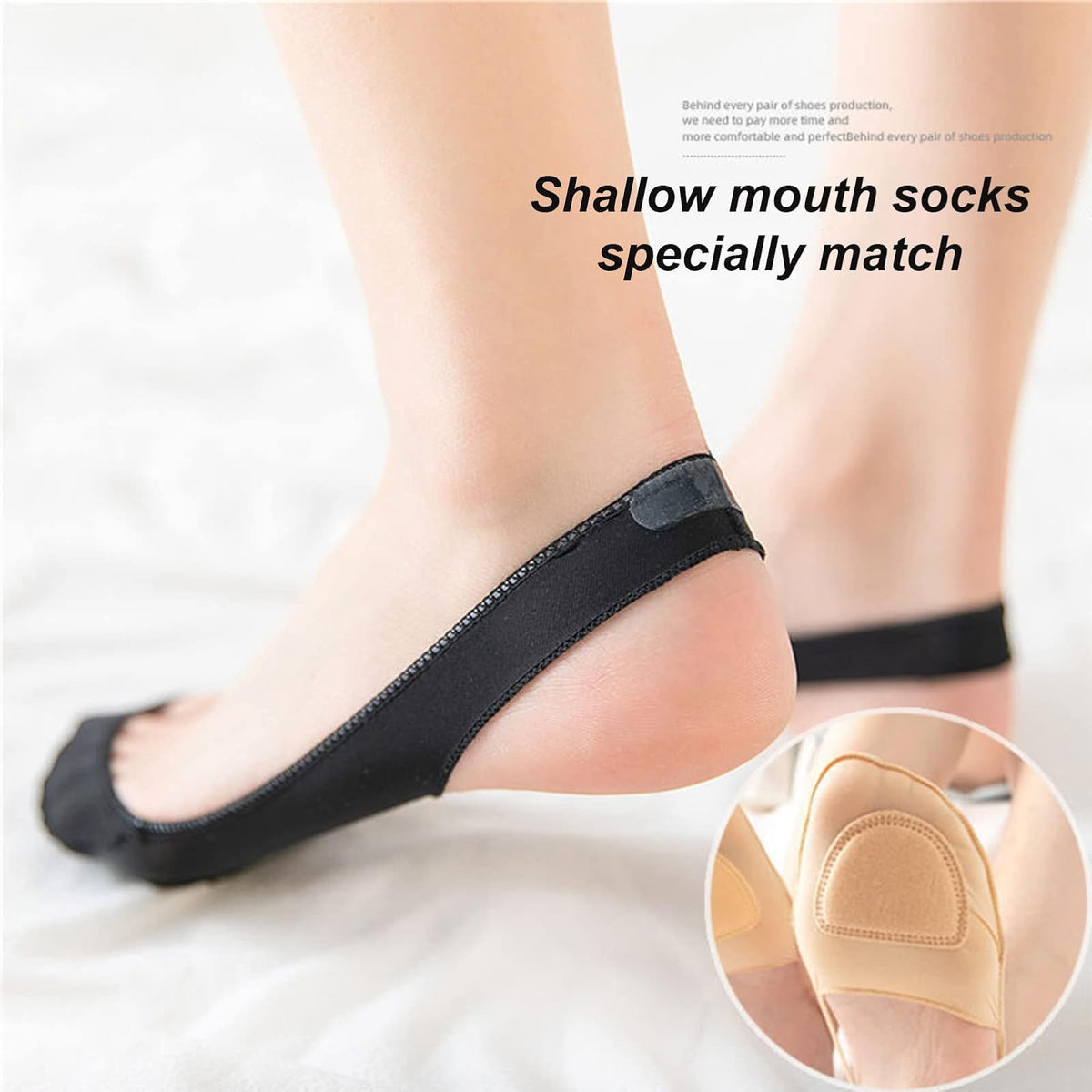 4 Pairs Sock-Style Ball Of Foot Cushions for Women, Metatarsal Pads for Relieving Foot Fatigue Shoe Pads Socks