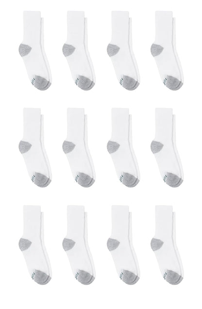 Hanes Classics - Calcetines para niño (12 unidades), Negro, 9-2.5/Medium