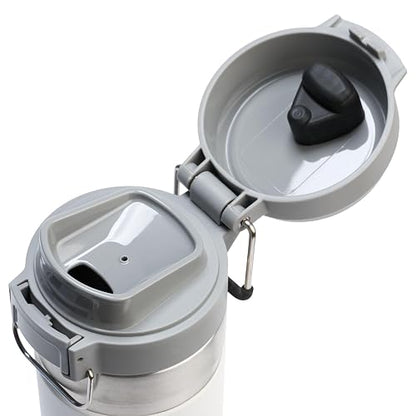 STANLEY Quick Flip GO Botella de 24 onzas, Frost | Tapa de botón | Plegable para viajes y deportes | Botella de agua a prueba de fugas | Acero inoxidable aislado | Sin BPA