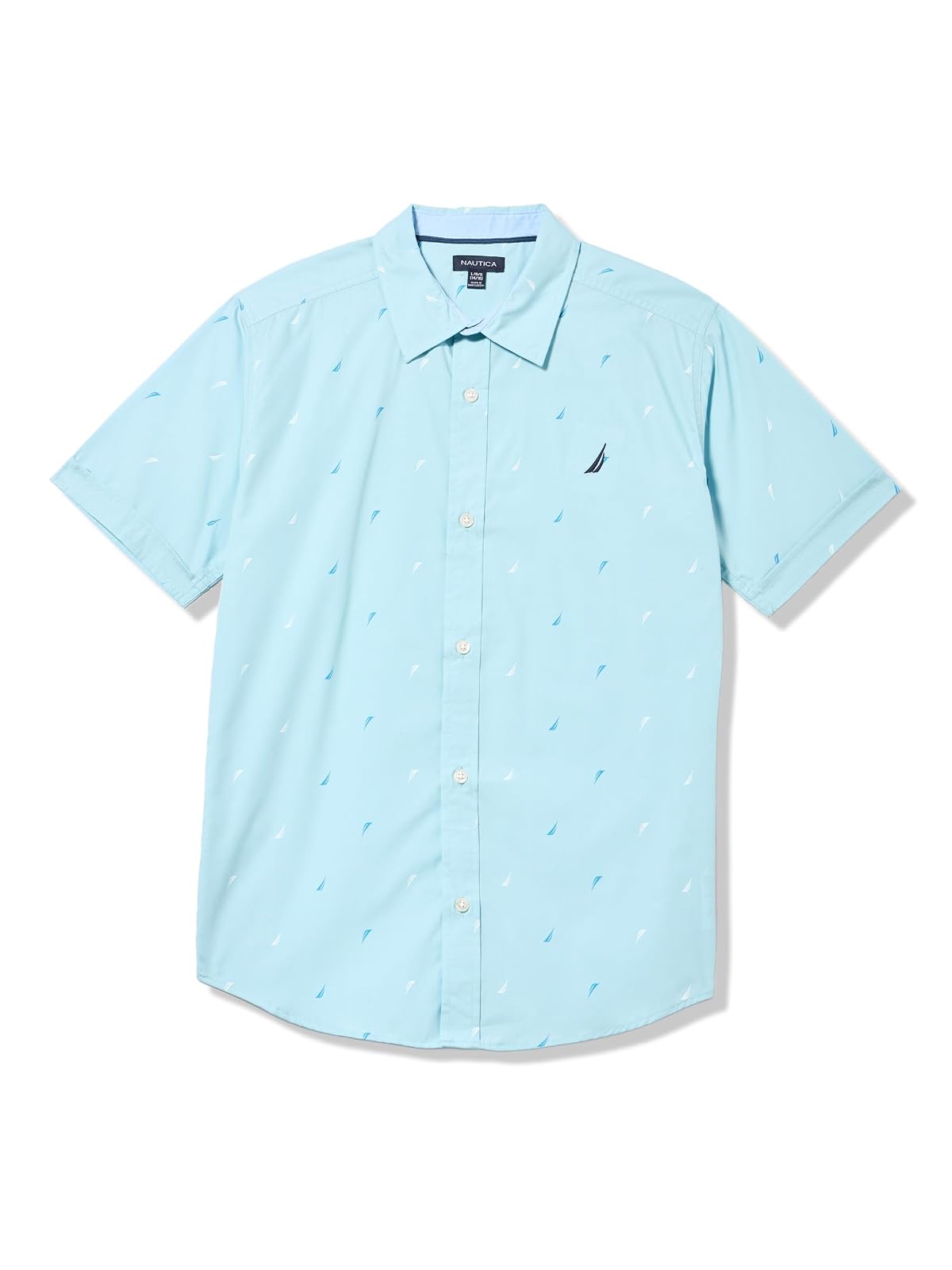 Nautica - Camisa Tejida de Manga Corta con Botones, Ligera y Transpirable - 18-20 - Clase J Aop Beachball Azul