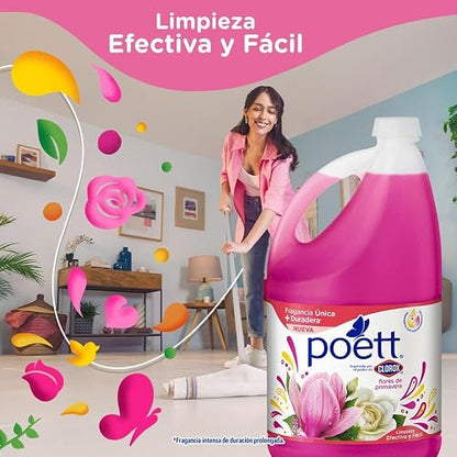 Poett Pack Limpiador Aromatizante Alegra tu día y flores de primavera 2un x 4 lts