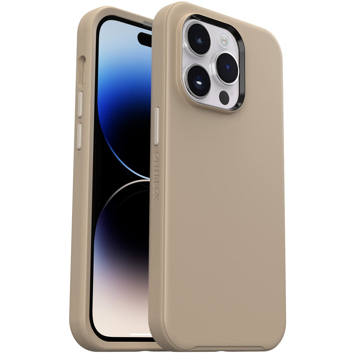 OtterBox SYMMETRY SERIES+ Antimicrobial Funda con MagSafe para iPhone 14 Pro (ONLY) - DONT EVEN CHAI (Cafe)