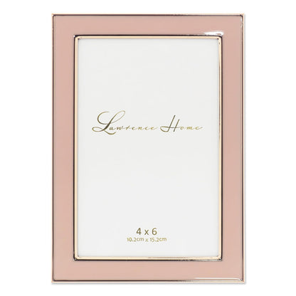 Lawrence Frames Marco de Fotos Metal con Esmalte Blanco - Rosa - 4x6