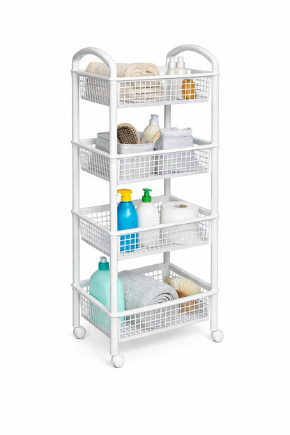 Italhome Estante De 4 Niveles con Ruedas, Organizador De Almacenaje Multiusos Carrito De Cocina Blob