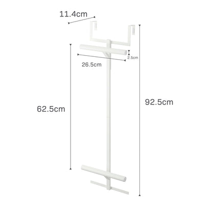 Yamazaki Home Tower - Mochila para colgar sobre la puerta para clóset o recámara, estante de almacenamiento de metal de dos niveles, fácil instalación, acero