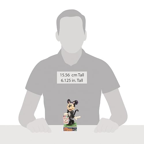 Enesco Disney Traditions Collection by Jim Shore - Figura de Disfraz de Gato Negro de Minnie Mouse - Figura de Resina de Piedra Pintada a Mano Hecha a Mano de Disney Halloween coleccionables, Estatua