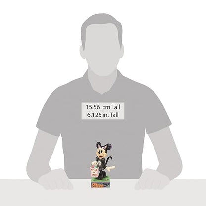 Enesco Disney Traditions Collection by Jim Shore - Figura de Disfraz de Gato Negro de Minnie Mouse - Figura de Resina de Piedra Pintada a Mano Hecha a Mano de Disney Halloween coleccionables, Estatua