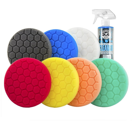 Chemical Guys Kit de Almohadillas Pulidoras Hex-Logic 16.5 cm, 8 Piezas BUF-HEXKITS-8