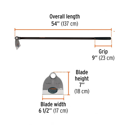 Truper AL-3M, Azadón Lane en acero, mango 54", 2.1 lb, No.3