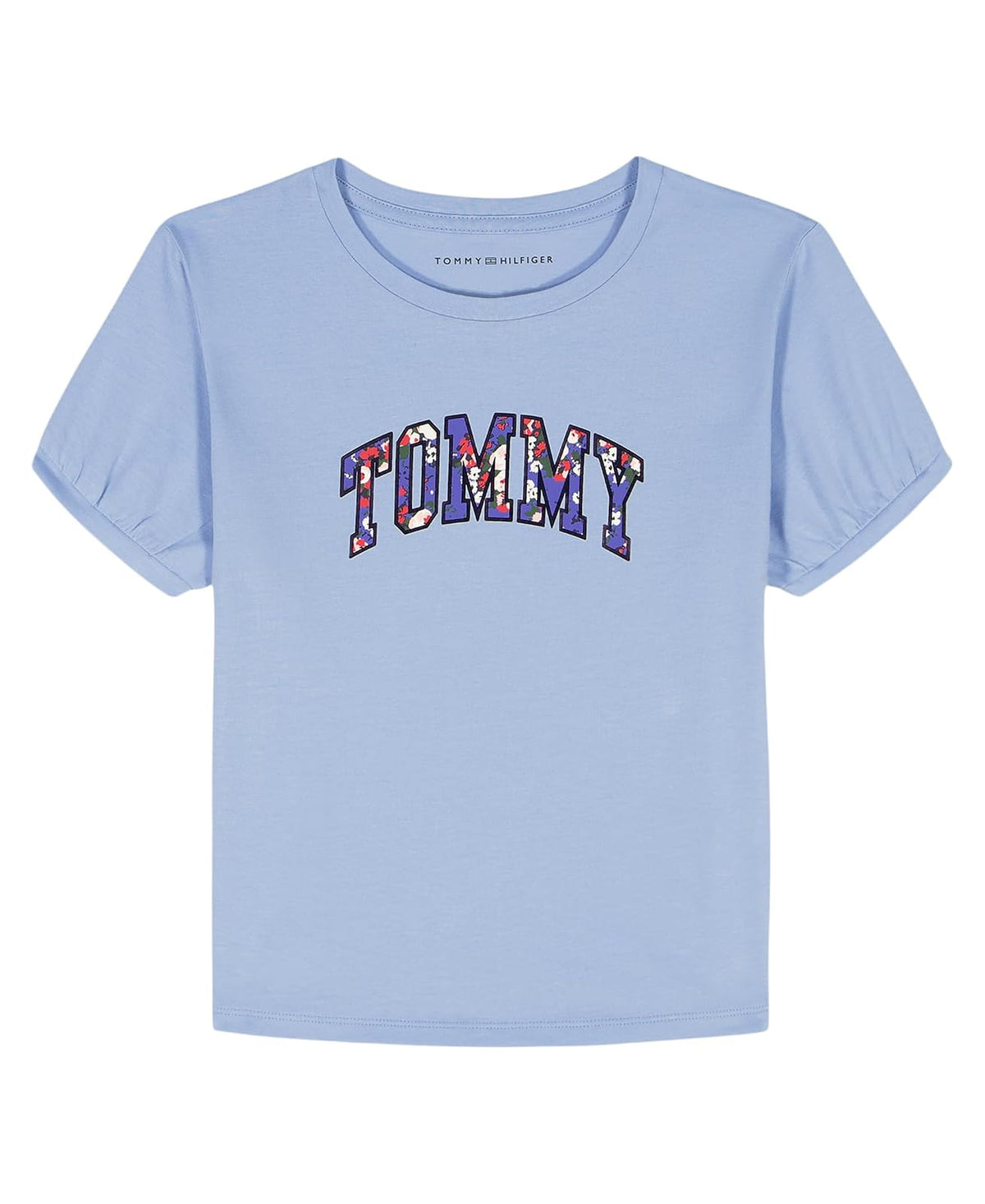 Tommy Hilfiger Playera de Manga Corta con Logo Bandera para Niña - 12-14 - Kentucky Blue Oversize