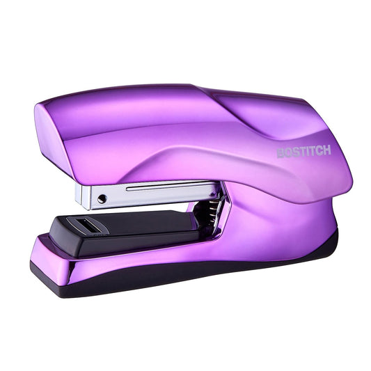 Bostitch Office - Grapadora de 40 hojas, tamaño pequeño, cabe en la palma de tu mano; morado metálico