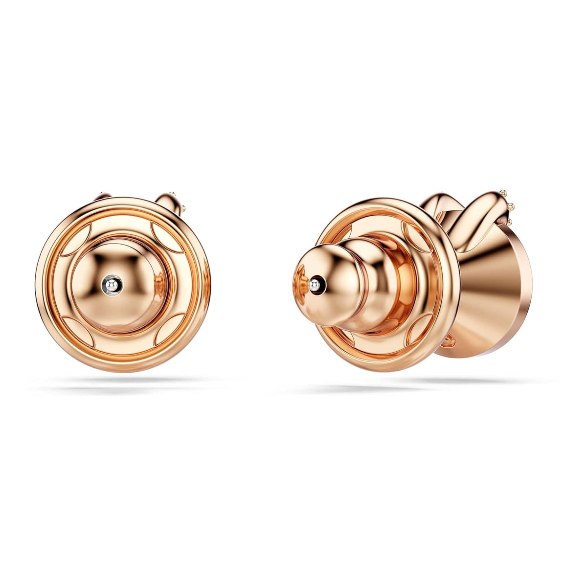 arete Swarovski Bella, corte redondo, pavé, rosa, baño en tono oro rosa