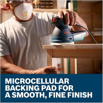 Bosch - Lijadora orbital con bolsa de transporte | 7.500-12.000 OPM, velocidad variable, freno amortiguador de almohadilla, almohadilla de gancho y bucle, bote de microfiltro