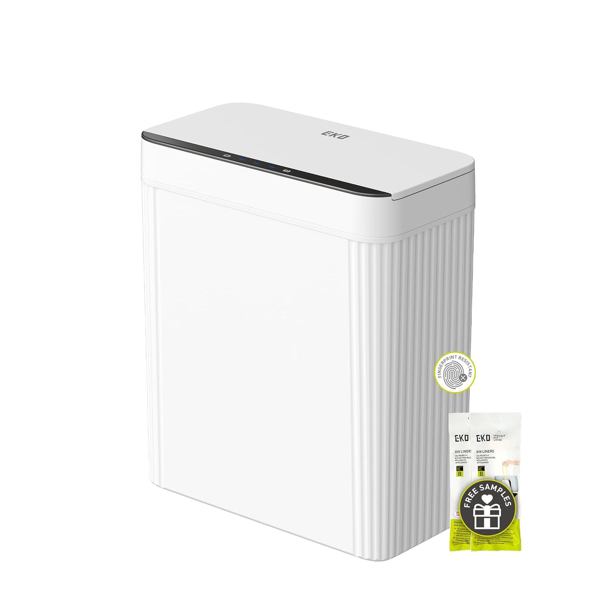 EKO Brio 10L/2.6 Gbps Motion Sensor Basurera para baño Automático Touchless Basurera inteligente para la Cocina, recámara, y Oficina, Blanco - 10L White (2025 Version)