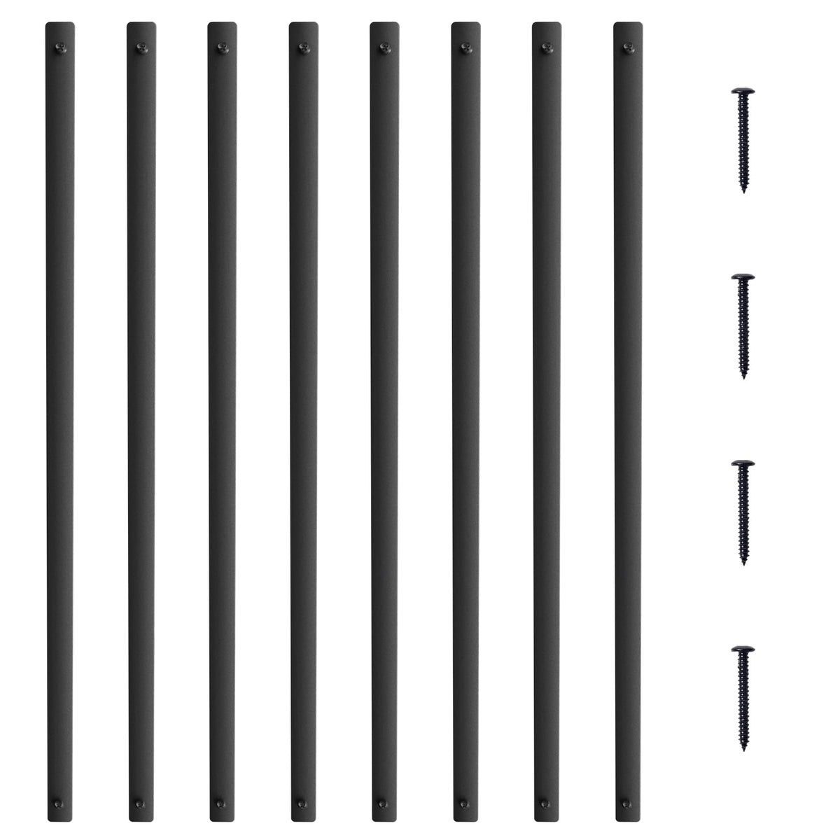 VEVOR - de metal para escaleras, 29.5 x 1 pulgadas, ejes decorativos de aleación de aluminio planos, paquete de 51 de cubierta con tornillos, de cubierta hueca clásica