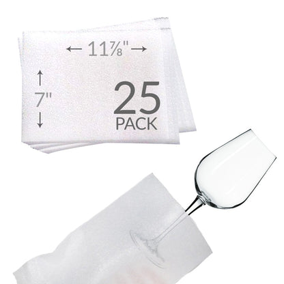 UBOXES Bolsas de espuma de 7 x 11-7/8 pulgadas para vasos (paquete de 25) protegen los platos
