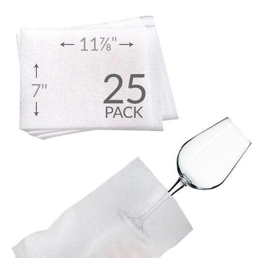 UBOXES Bolsas de espuma de 7 x 11-7/8 pulgadas para vasos (paquete de 25) protegen los platos