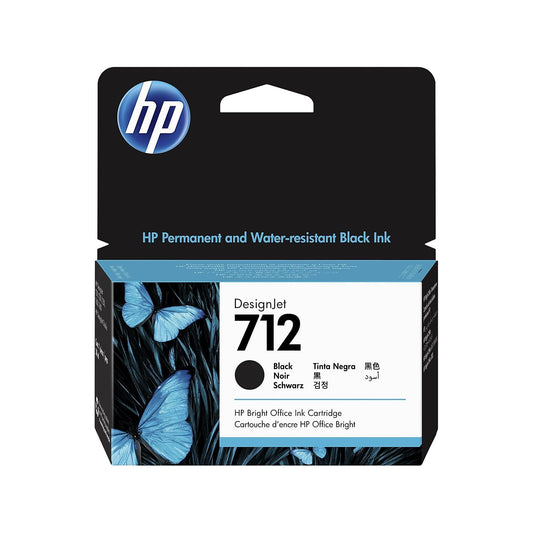 HP Cartucho de Tinta Original 712 Negro de 38-ml (3ED70A) para impresoras Plotter DesignJet T650, T250, T210 y Studio