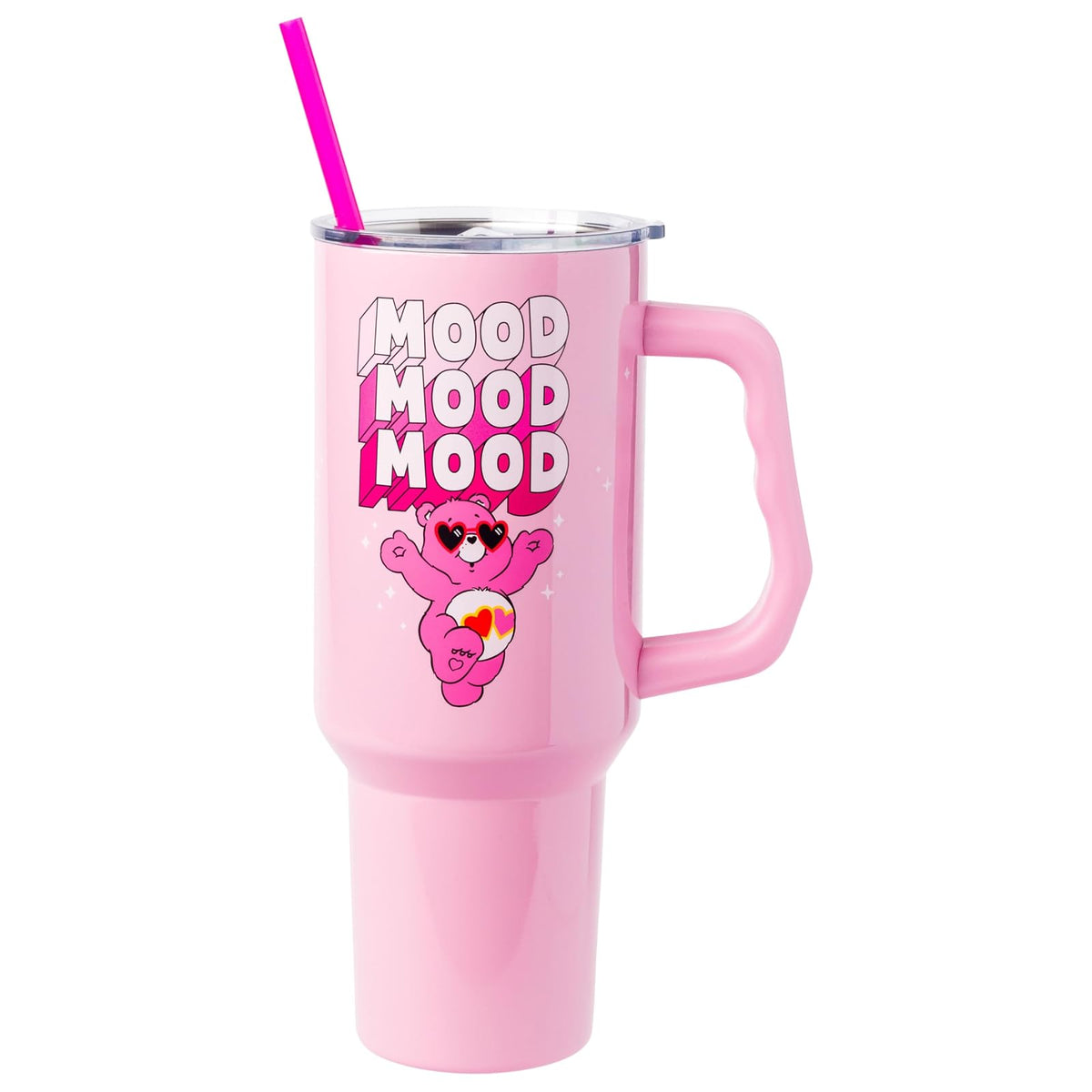 Silver Buffalo Vaso Térmico Care Bears, Acero Inoxidable, 40 oz - Love-A-Lot Care Bear Mood