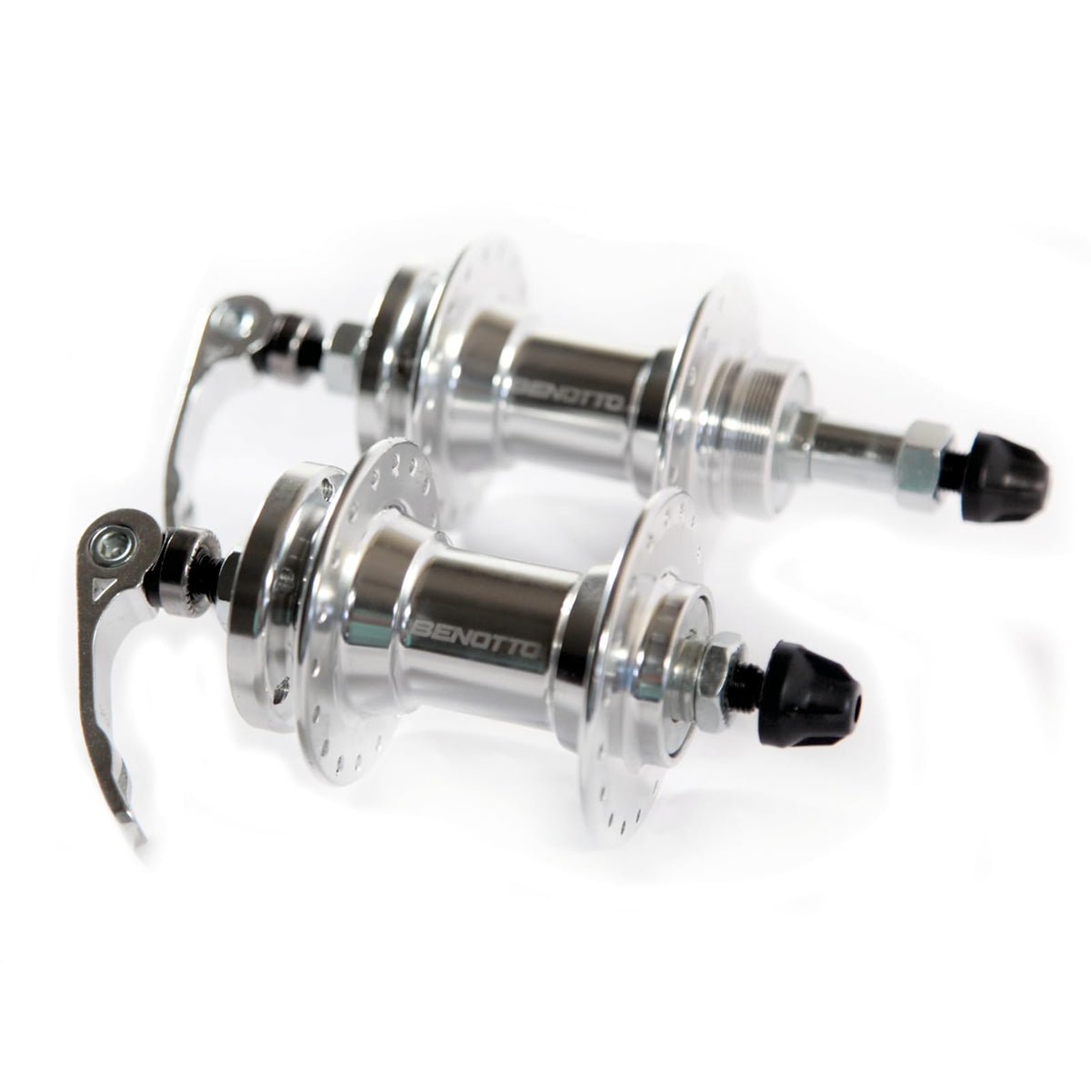 Maza BENOTTO 36x36B Rueda Libre Alumnio con Bloqueos Compatible Disco Rotor Plata GL-B10 (2 Piezas)