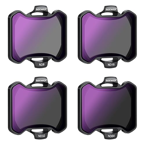 NEEWER - Juego de 4 filtros de densidad neutra compatibles con DJI Avata 2, filtros de densidad neutra ND8/ND16/ND32/ND64 accesorios para drones, vidrio HD recubierto de doble cara, sin interferencias