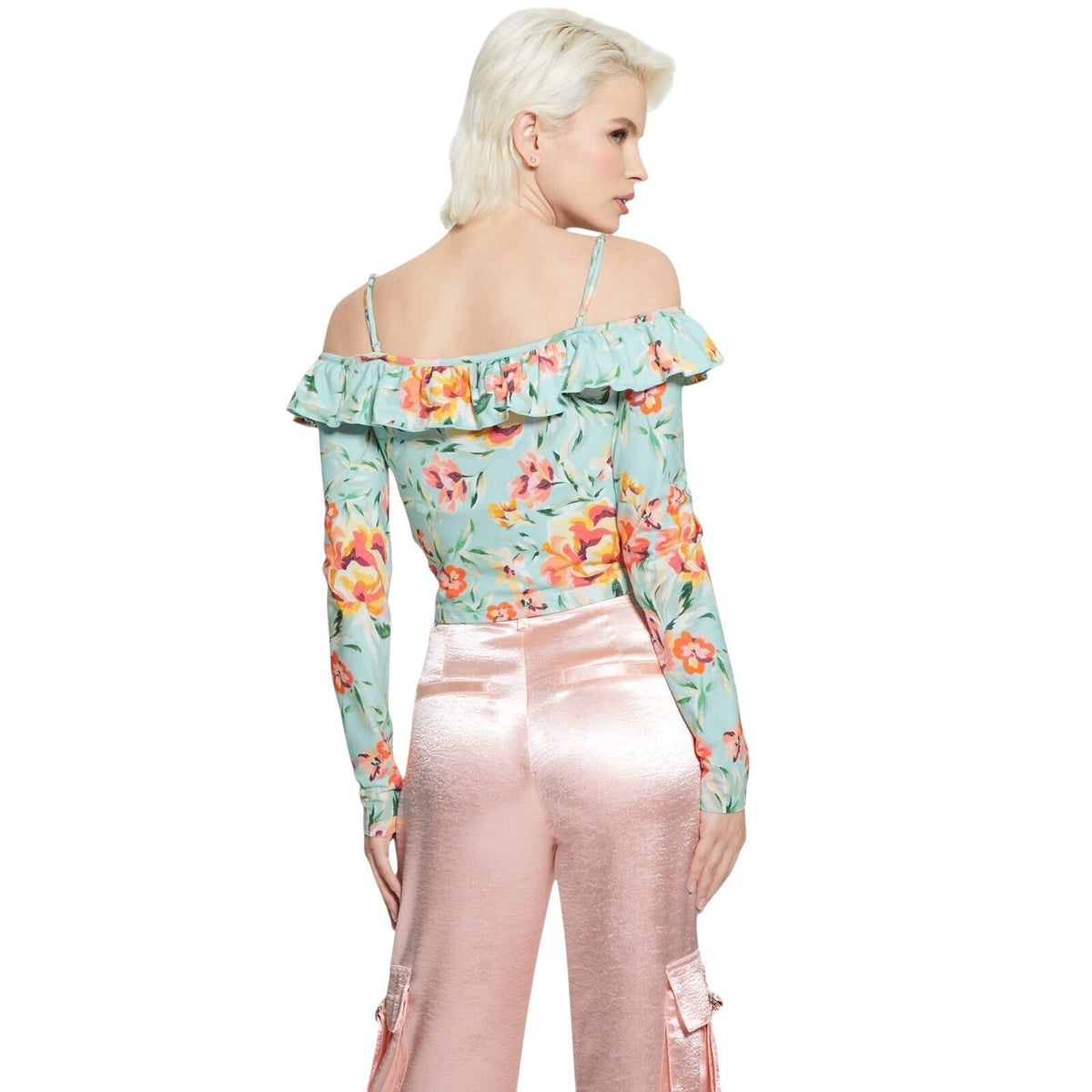 LS Off Shldr Ruffle Shaina Top Guess, Multicolor, L