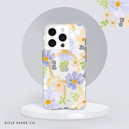 Rifle Paper Co. Funda para iPhone 15 Pro [Compatible con MagSafe] [protección contra caídas de 12 pies] Bonita Funda para iPhone de 6.1 Pulgadas con patrón Floral