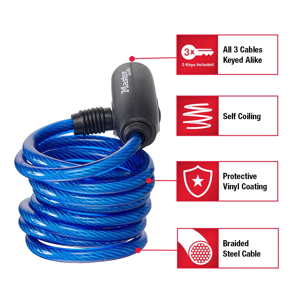 Master Lock 8127TRI Cable Lock