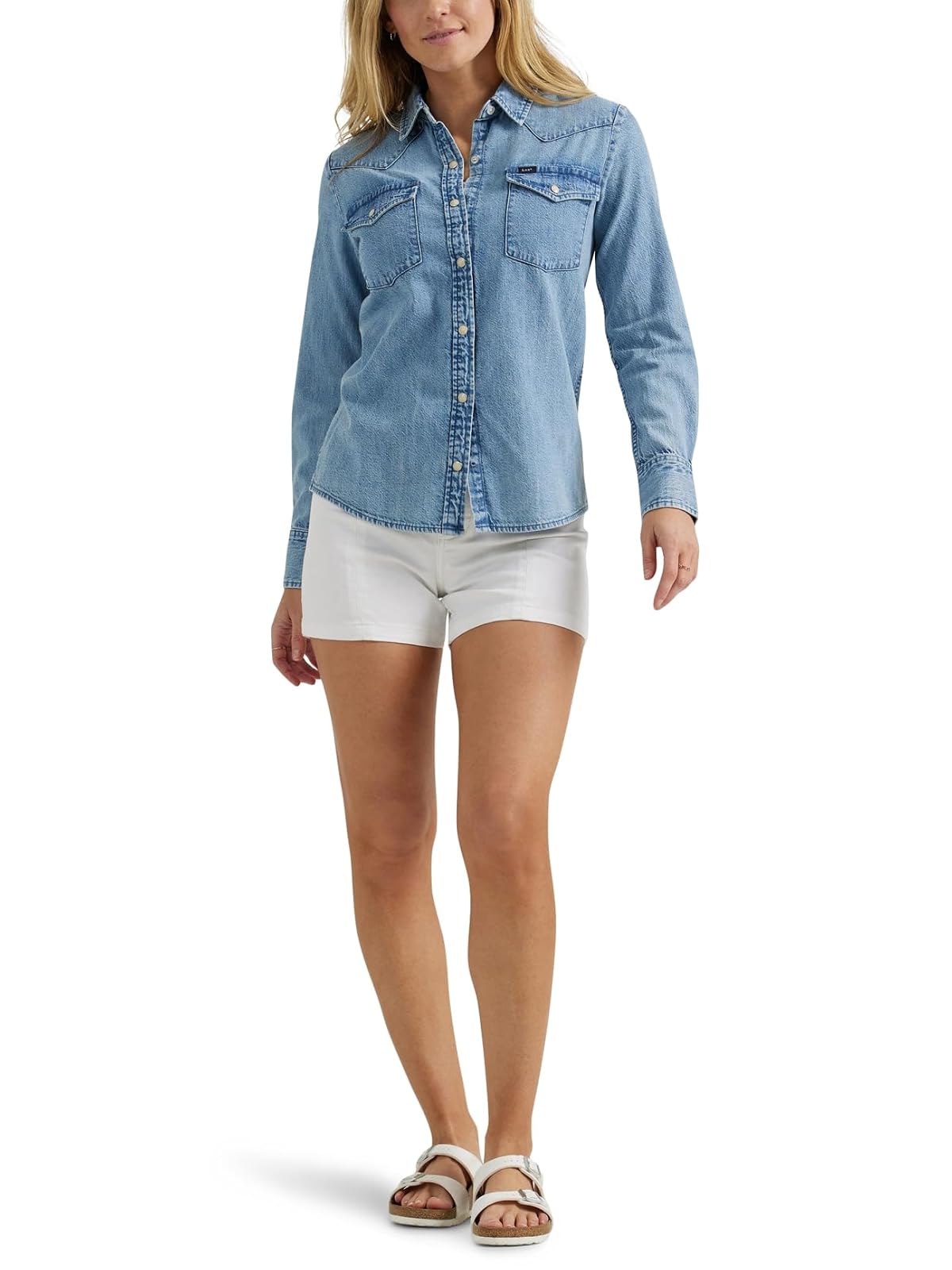 Lee Camisa Legendary Slim Fit Western de Algodón para Mujer