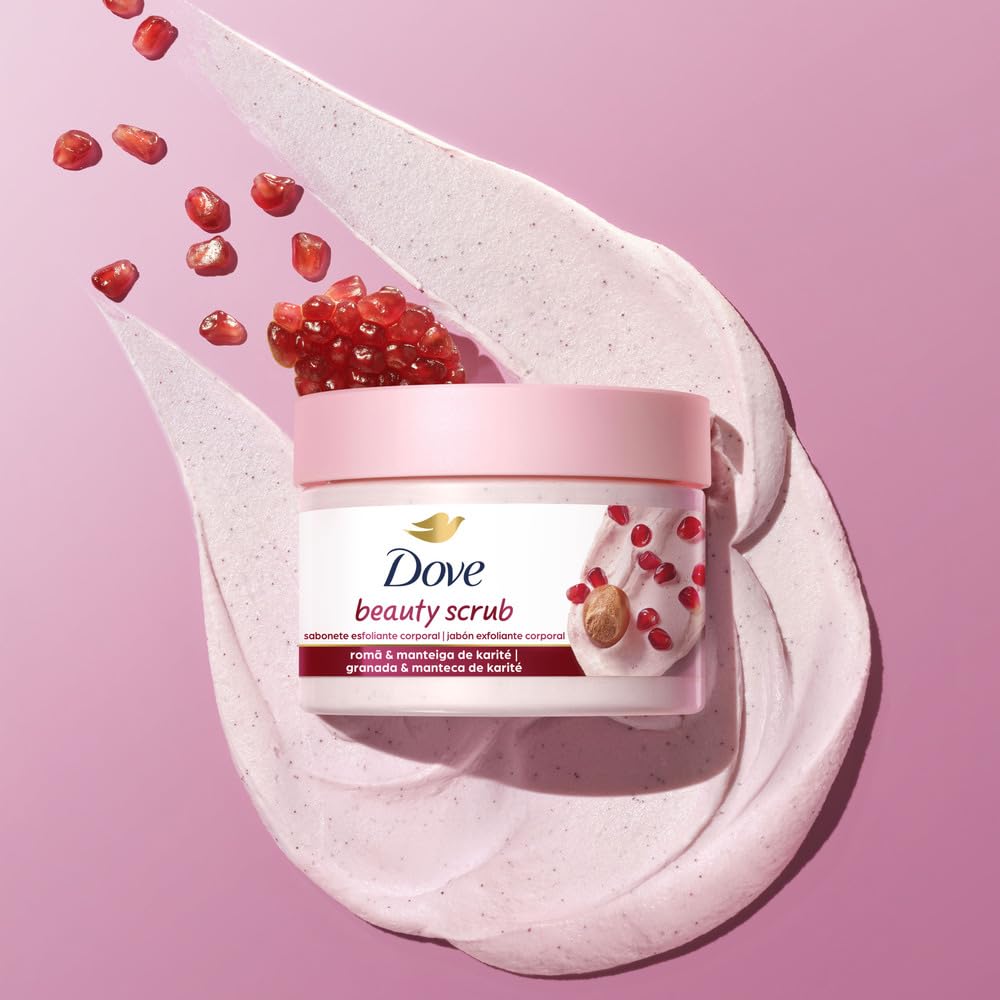 Dove Beauty Scrub Jabón Exfoliante Corporal Granada y Manteca de Karité, 280 g