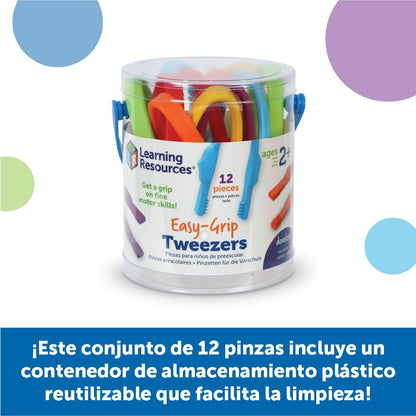 Learning Resources EasyGrip Tweezers | Habilidades Motoras Finas, Herramientas Sensoriales para Niños, Pinzas de Plástico, Actividades para Fortalecer Manos