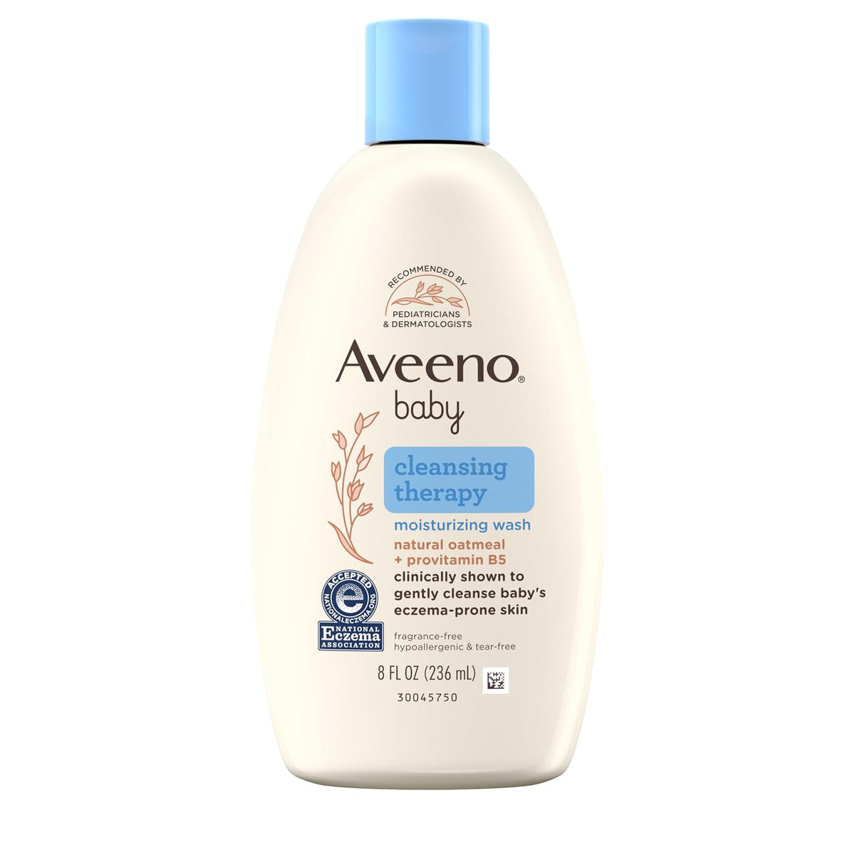 Aveeno Baby Cleansing Therapy Body Wash | 8 oz, avena natural, provitamina B5, hipoalergénico, piel sensible y propensa al eccema