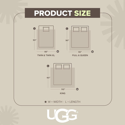 UGG Ariana - Manta de Forro Polar para Cama Individual/Individual XL, mullida, Reversible, Suave, acogedora, de Felpa Grande, cálida y de Gran tamaño, Lavable a máquina, decoración de recámara o Cama