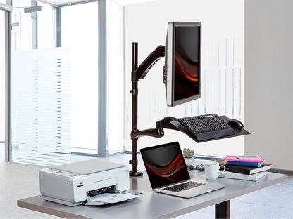 Monoprice Altura de, Abrazadera, Negro, Keyboard+ Monitor