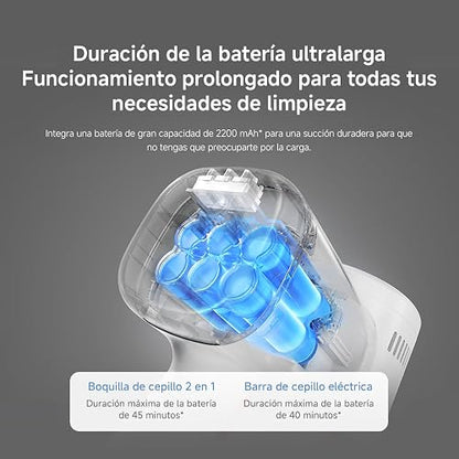 XIAOMI Vacuum Cleaner G20 Lite,Aspiradora inalámbrica con 18000 Pa y 65AW | Batería de Larga duración,Cepillo multisuperficie,Luces LED,Filtración de 5 etapas 99.9%,para Pisos, alfombras, Grietas y más