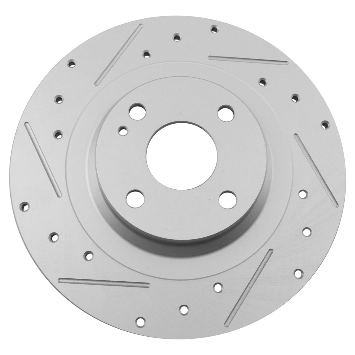 TRQ Juego de rotores de freno trasero ranurados y sólidos con recubrimiento G Compatible con Fiat 124 Spider 2017-2020 y Mazda MX-5 Miata 2016-2024
