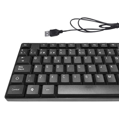 Kit de Teclado Multimedia alámbrico Texturizado y Mouse 18-8323