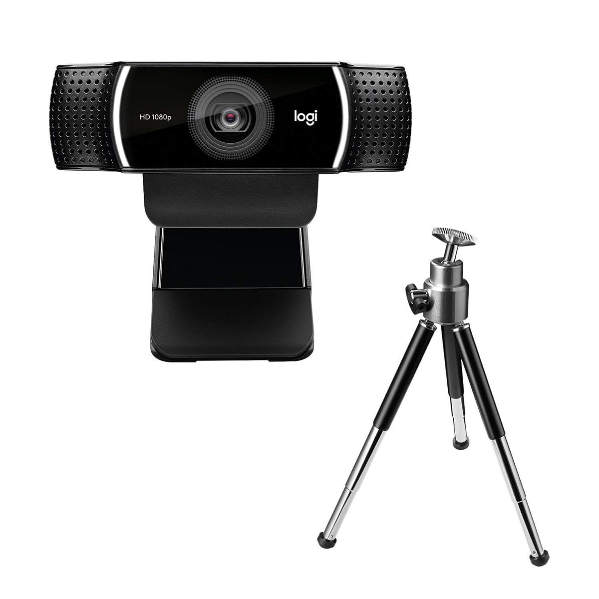 Logitech C922 Pro Stream 1920 x 1080 Pixeles, conexión USB, Webcam 1080p, 60 fps, Trípode Incluido y Licencia Gratuita de 3 Meses para XSplit, Negra