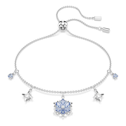 Swarovski Pulsera Magic, Copo de nieve, Azul, Baño de rodio