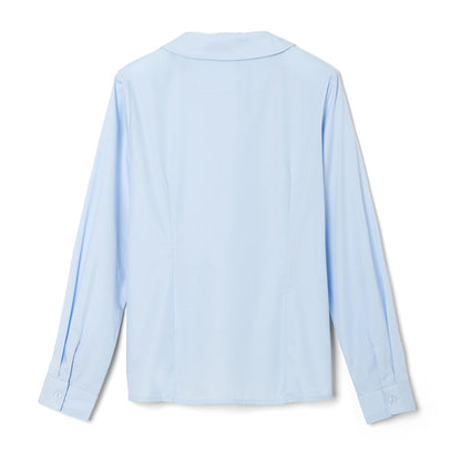 French Toast Camisa Tejida de Manga Larga con Cuello Peter Pan (estándar y Plus) Blusa para Niñas