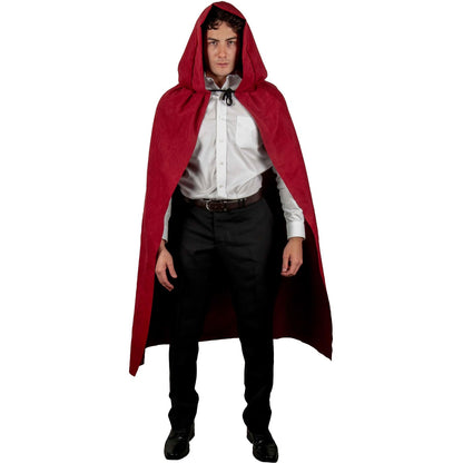 REV Capa Roja de Poliéster – Capa Clásica para Disfraz de Caperucita, Princesa o Hechicera – Accesorio para Mujer en Fiesta, Halloween, Cosplay o Evento de Fantasía