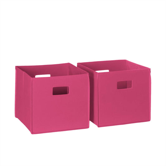 RiverRidge Kids 02-097 2-Pc Folding Storage Bin Set, Hot Pink