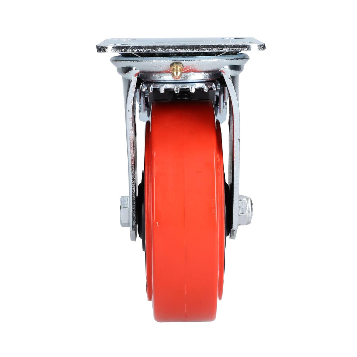 Surtek RR15B Rodaja de poliuretano rojo giratoria con freno 6"