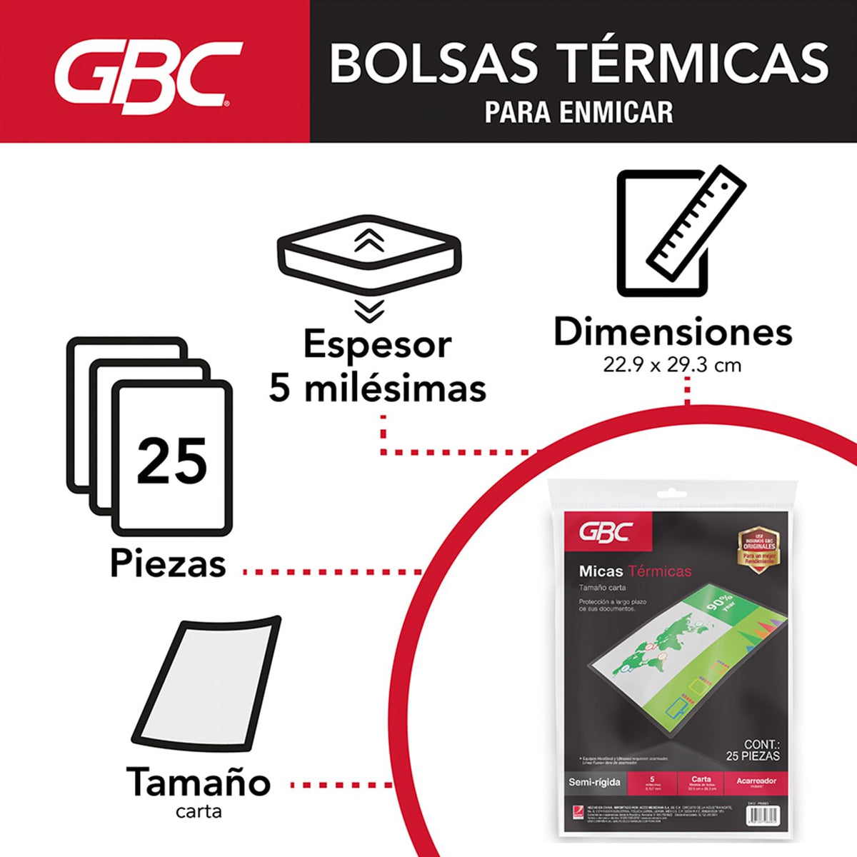 GBC Mica Termica Carta 5 mil C/25